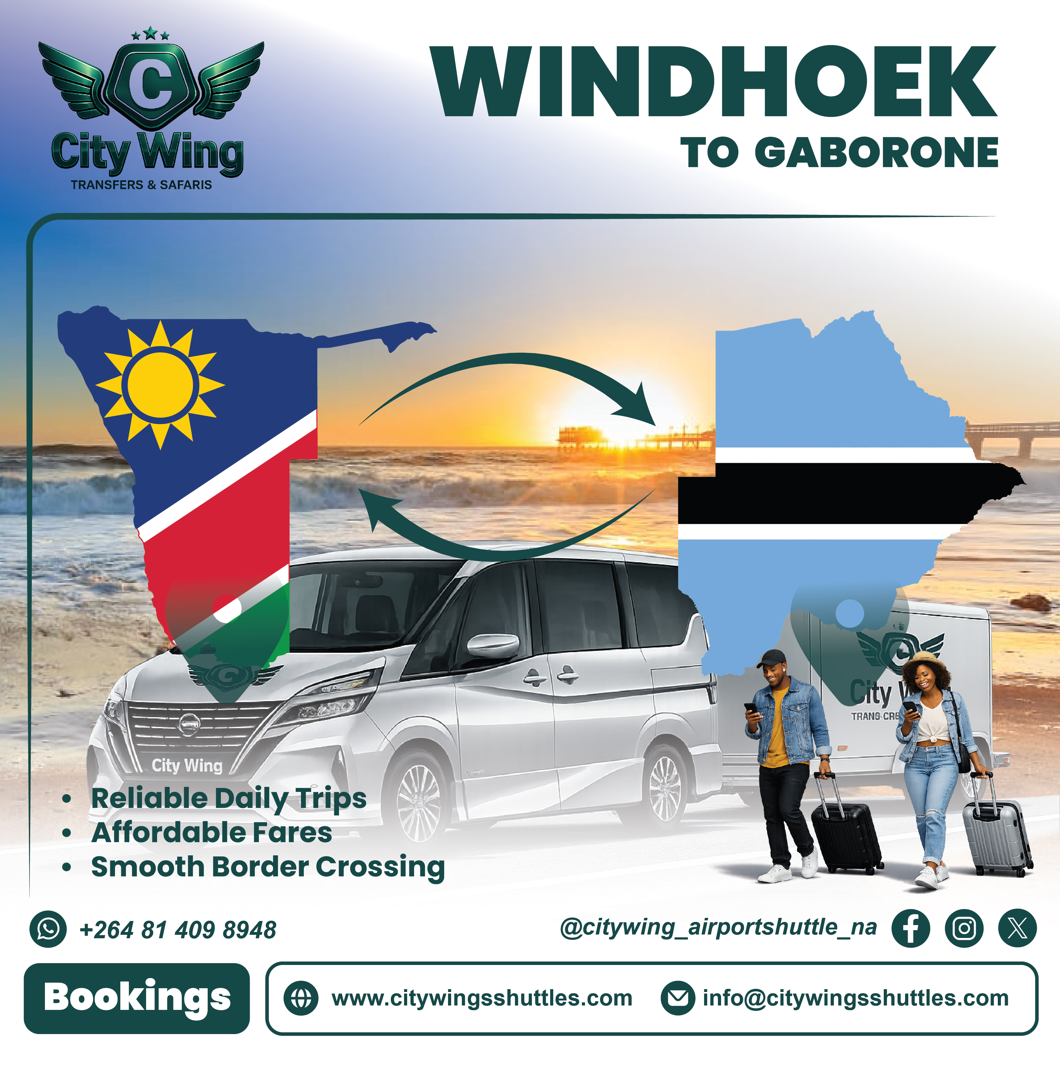 WINDHOEK TO GABORONE ROUTE 